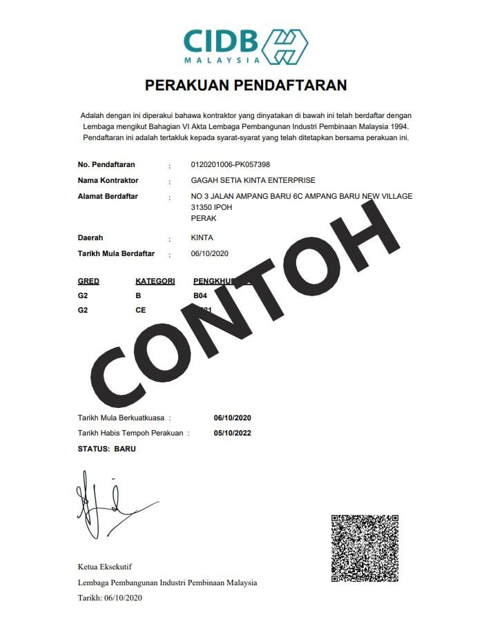 lesen kontraktor, Mohon Lesen Kontraktor Anda Sekarang